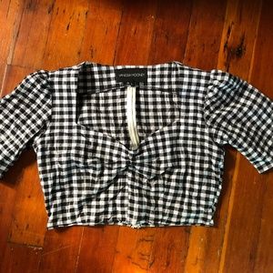 Short sleeve Vanessa Mooney crop gingham top